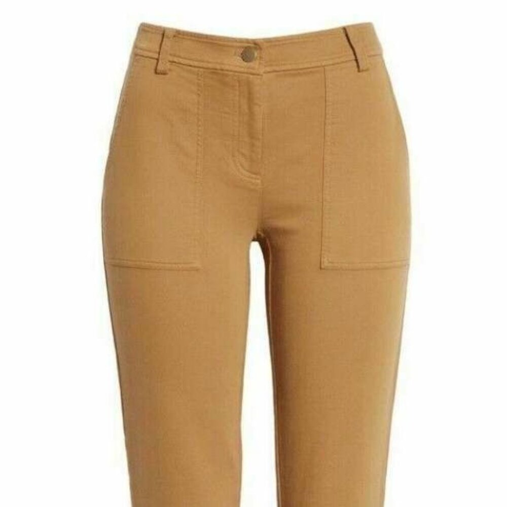 Eileen Fisher Clay Organic Cotton Straight-Leg Pants With Front Patch Pockets - Picture 2 of 14